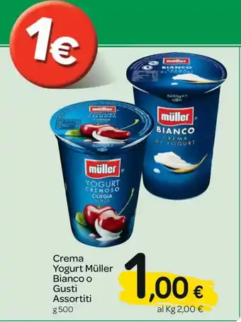 Carrefour Express Müller Crema Yogurt Bianco o Gusti Assortiti 500g offerta