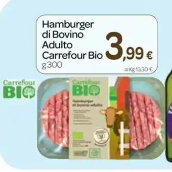 Carrefour Express Carrefour Bio Hamburger di Bovino Adulto 300g offerta