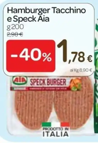 Carrefour Express Aia Hamburger Tacchino e Speck 200g offerta