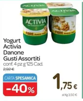 Carrefour Express Activia Danone Yogurt Gusti Assortiti 4pz 125g offerta