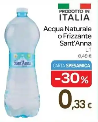 Carrefour Express Sant'Anna Acqua Naturale o Frizzante 1L offerta