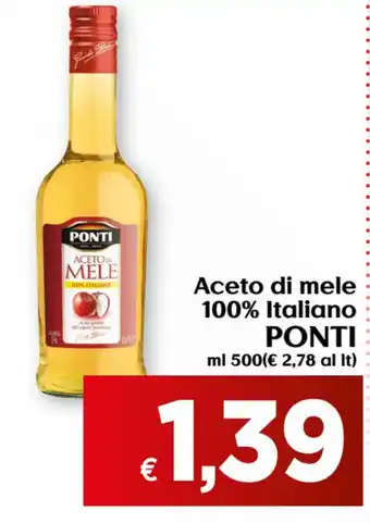 Maxi Supermercati Ponti Aceto di Mele 100% Italiano 500ml offerta
