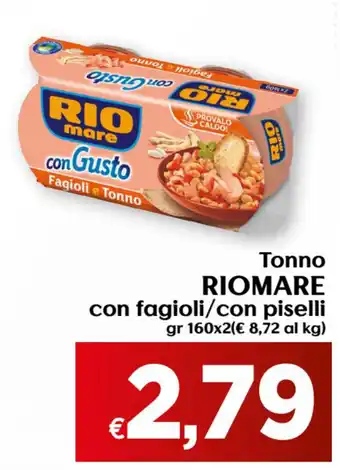 Maxi Supermercati Rio Mare Tonno con fagioli/con piselli 160gr offerta