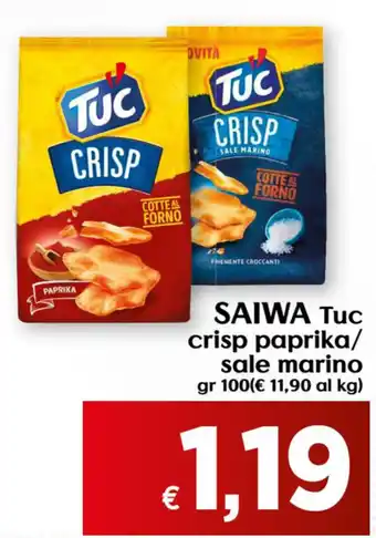 Maxi Supermercati Saiwa Tuc crisp paprika/sale marino 100gr offerta