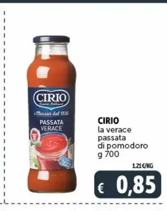 Deco Superstore Cirio la verace passata di pomodoro g 700 offerta