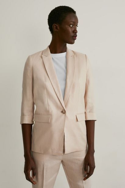 Blazer di lino con spalle imbottite offerta di C\u0026A
