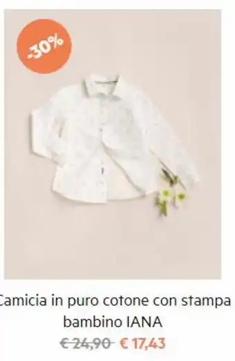 Upim Camicia in puro cotone con stampa bambino iana offerta