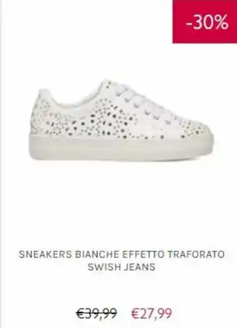 PittaRosso Sneakers Bianche effetto traforato swish jeans offerta
