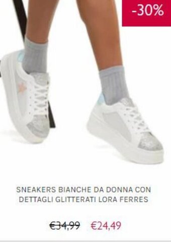 PittaRosso Sneakers Bianche da donna con dettagli glitterati lora ferres offerta