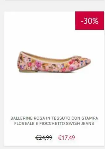 PittaRosso Ballerine rosa in tessuto con stampa offerta