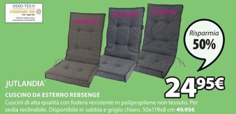JYSK Jutlandia Cuscino da Esterno Rebsenge 50x119x8 cm offerta