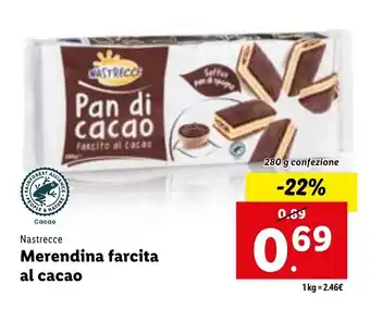 Lidl Nastrecce Merendina farcita al cacao 280 g offerta
