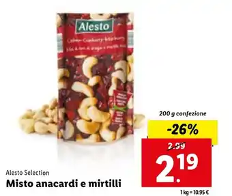 Lidl Alesto Selection Misto anacardi e mirtilli 200 g offerta