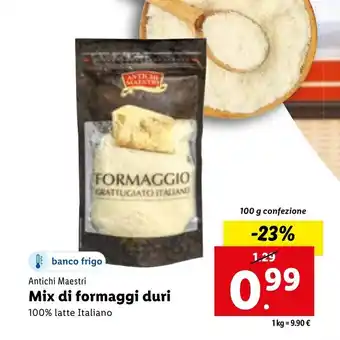 Lidl Antichi Maestri Mix di formaggi duri 100 g offerta