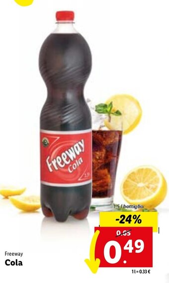 Lidl Freeway Cola 1,5 l offerta