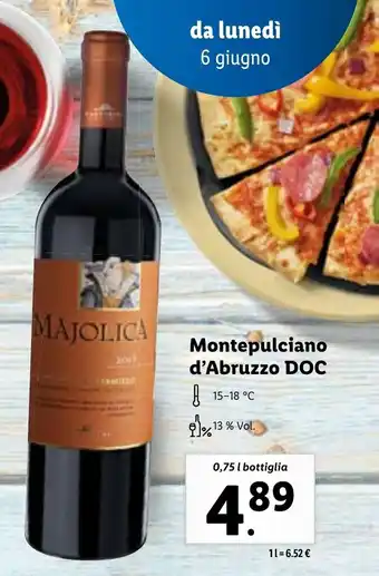 Lidl Montepulciano d'Abruzzo DOC 0,75 l offerta