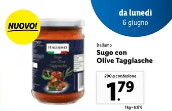 Lidl Italiamo Sugo con Olive Taggiasche 290 g offerta