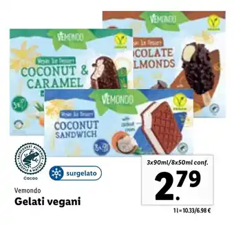 Lidl Vemondo Gelati vegani 3x90 ml/8x50ml conf. offerta