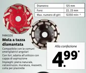 Lidl Parkside Mola a tazza diamantata offerta