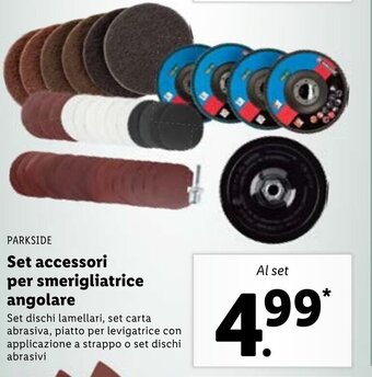 Lidl Parkside Set accessori per smerigliatrice angolare offerta