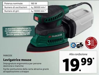 Lidl Parkside Levigatrice mouse offerta