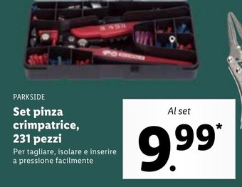 Lidl Parkside Set pinza crimpatrice, 231 pezzi offerta