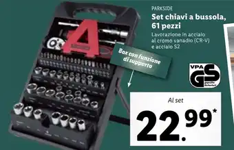 Lidl Parkside Set chiavi a bussola, 61 pezzi offerta