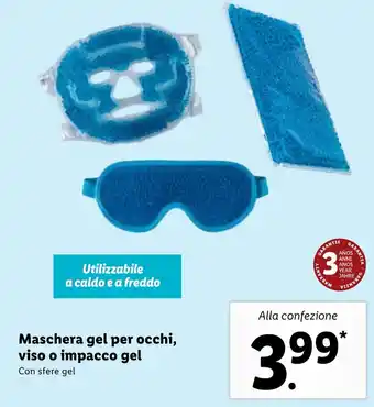 Lidl Maschera gel per occhi, viso o impacco gel offerta