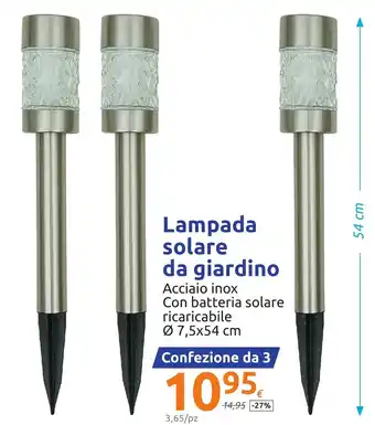 Action Lampada solare da giardino Ø 7,5x54 cm offerta