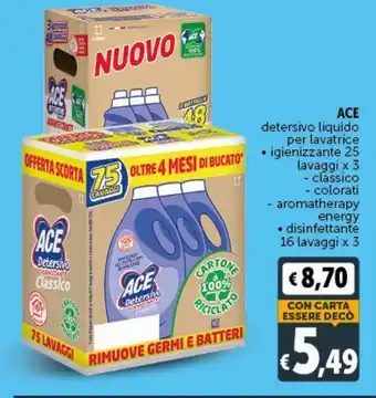 Deco Supermercati Acde detersivo liquido per lavatrice igienizzante 25 lavaggi x 3/ Disinfettante 16 lavaggi x 3 offerta