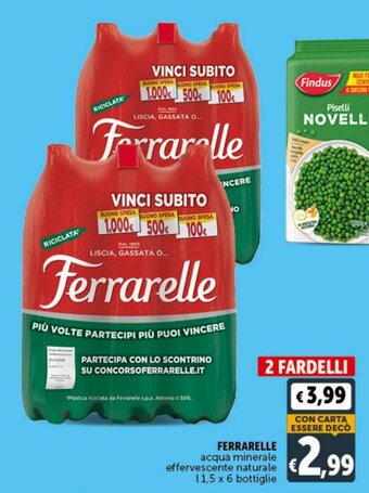 Deco Supermercati Ferrarelle acqua minerale effervescente naturale 1,5 l x 6 bottiglie offerta