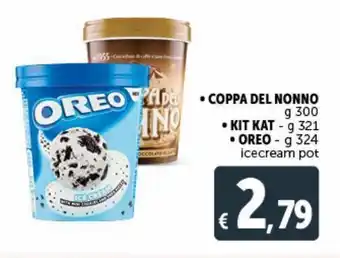Deco Supermercati Coppa del nonno 300 g, Kit Kat 321 g, Oreo 324 g offerta
