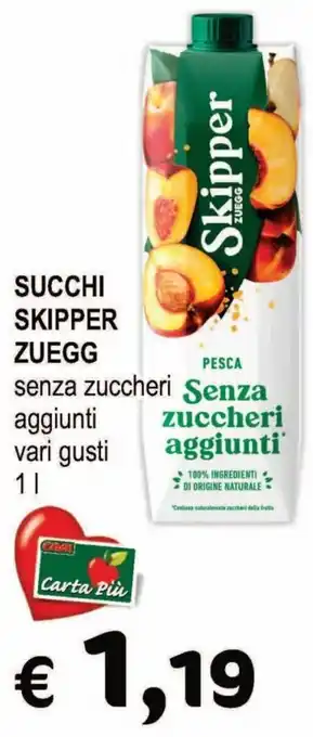 Crai Zuegg Skipper Succhi senza zuccheri aggiunti vari gusti 1 l offerta