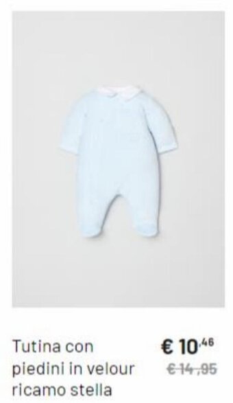OVS Tutina con piedini in velour ricamo stella offerta