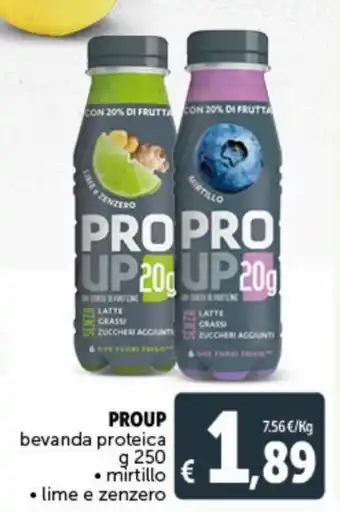 Deco Supermercati Proup bevanda proteica 250 g mirtillo, lime e zenzero offerta