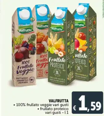 Valfrutta 100% frullato veggie vari gusti, frullato proteico 1 l