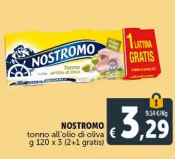 Deco Supermercati Nostromo tonno all'olio di oliva 120 g x 3 (2 + 1 gratis) offerta