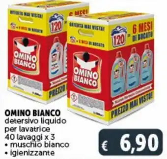Deco Supermercati Omino Bianco detersivo liquido per lavatrice 40 lavaggi x 3 muschio bianco/igienizzante offerta