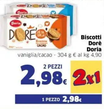 Sigma Doria Biscotti Dorè vaniglia/cacao 304 g offerta