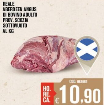 Adhoc Reale aberdeen angus di bovino adulto prov. scozia sottovuoto al kg offerta