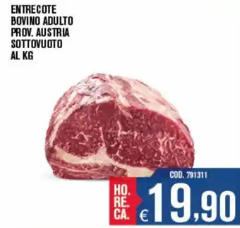 Adhoc Entrecote bovino adulto prov. austria sottovuoto al kg offerta