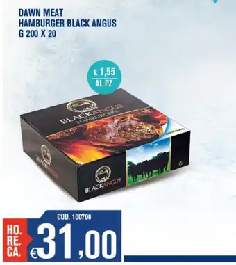 Adhoc Dawn meat hamburger black angus 200 g x 20 offerta