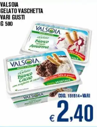 Valsoia Gelato vaschetta vari gusti 500 g
