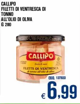 Adhoc Callipo Filetti di ventresca di tonno all'olio di oliva 200 g offerta