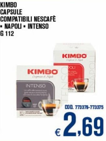 Adhoc Kimbo Capsule Compatibili Nescafè/Napoli/Intenso G 112 offerta