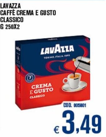 Adhoc Lavazza Caffè Crema E Gusto Classico G 250x2 offerta