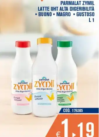 Adhoc Parmalat Zymil Latte UHT Alta Digeribilità/Buono/Magro/Gustoso L 1 offerta