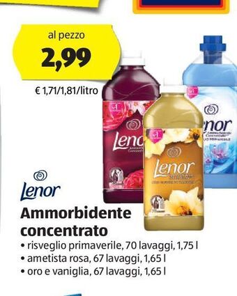 ALDI Lenor ammorbidente concentrato offerta