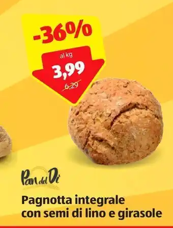 ALDI Pan del di pagnotta inetrale con semi di lino e girasole offerta