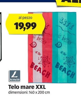ALDI Telo mare xxl dimensioni 140 x 200 cm offerta